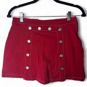 mary-kate and ashley Girls Vintage Red Sailor Button Lace-Up Shorts Skort Sz. 16